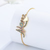 Elegance Wholesale Cubic Zirconia 18K Gold Plated Letter Push Pull Jewelry Bracelets For Women
