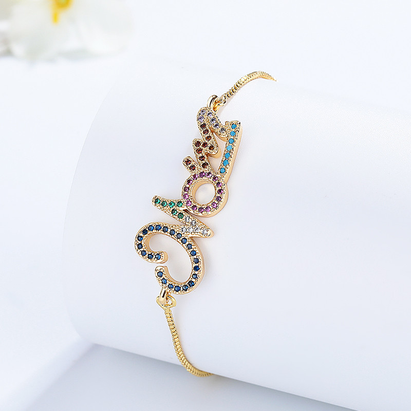 The 18K Gold-Plated Colorful Zircon Flower Bracelet