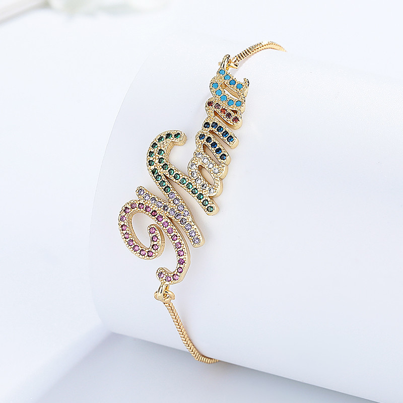 The 18K Gold-Plated Colorful Zircon Flower Bracelet