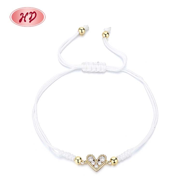 18K Gold-Plated Heart-Shaped Braided Bracelet