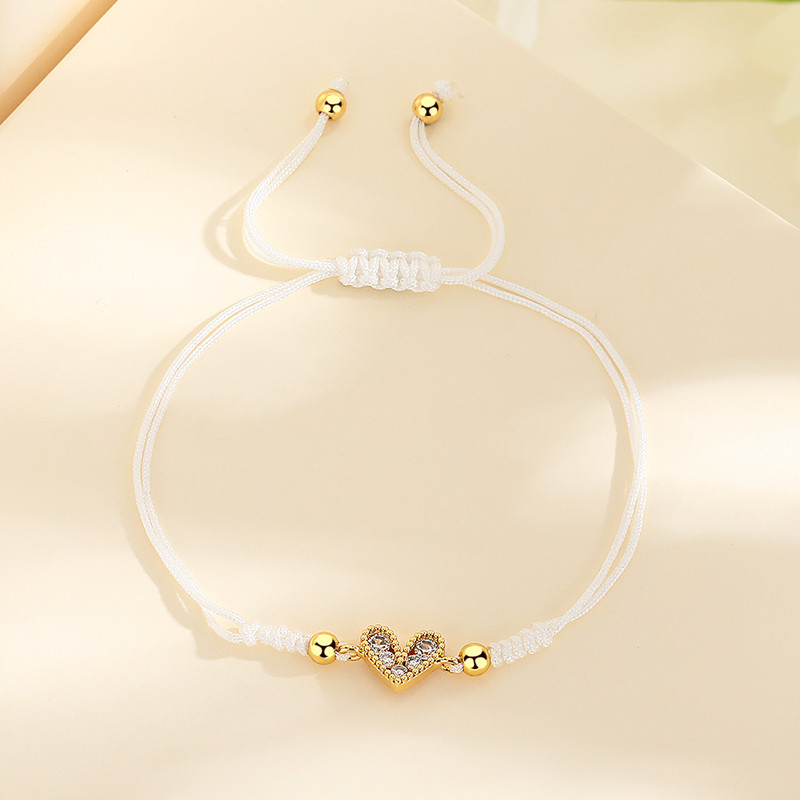 18K Gold-Plated Heart-Shaped Braided Bracelet