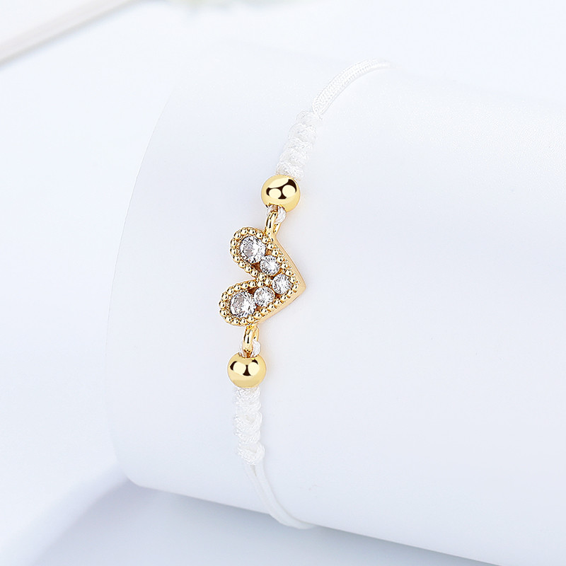 18K Gold-Plated Heart-Shaped Braided Bracelet