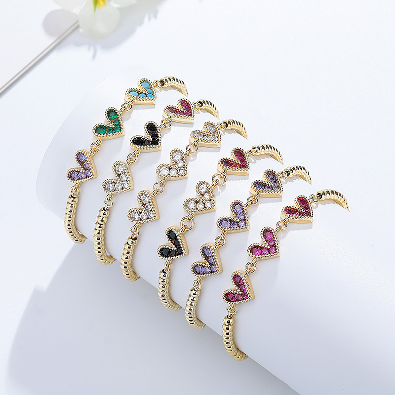 18K Gold-Plated Heart-Shaped Braided Bracelet