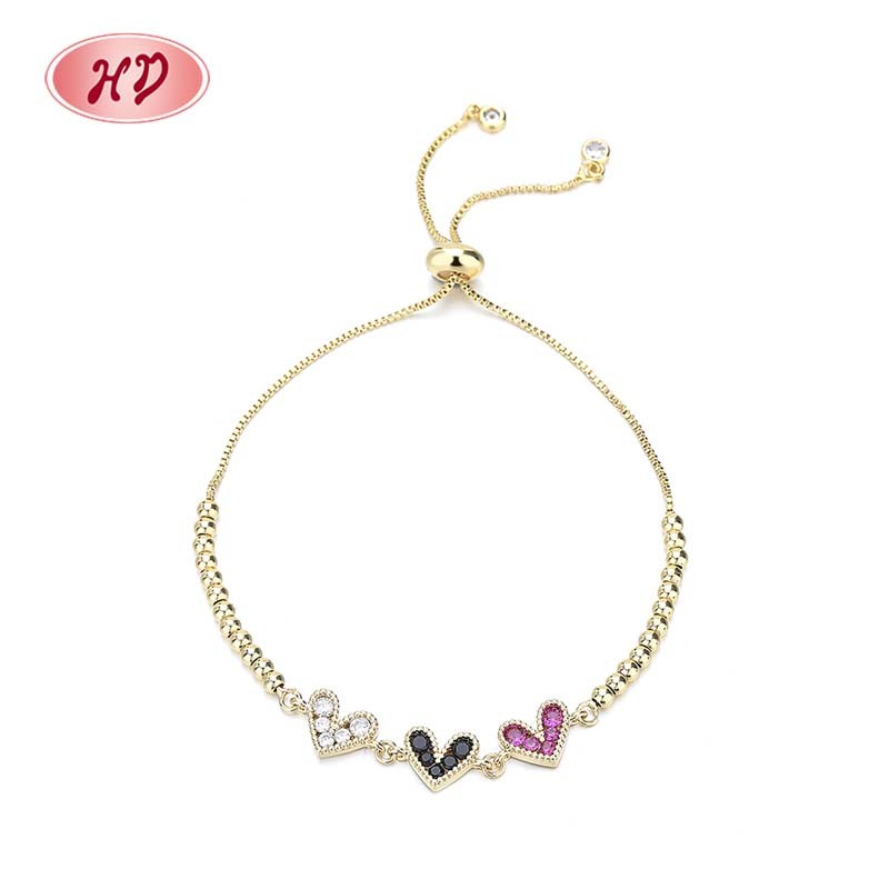 18K Gold-Plated Heart-Shaped Braided Bracelet