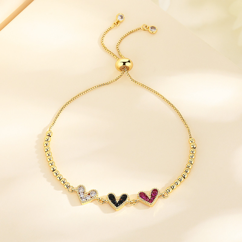 18K Gold-Plated Heart-Shaped Braided Bracelet