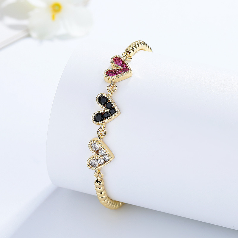 18K Gold-Plated Heart-Shaped Braided Bracelet