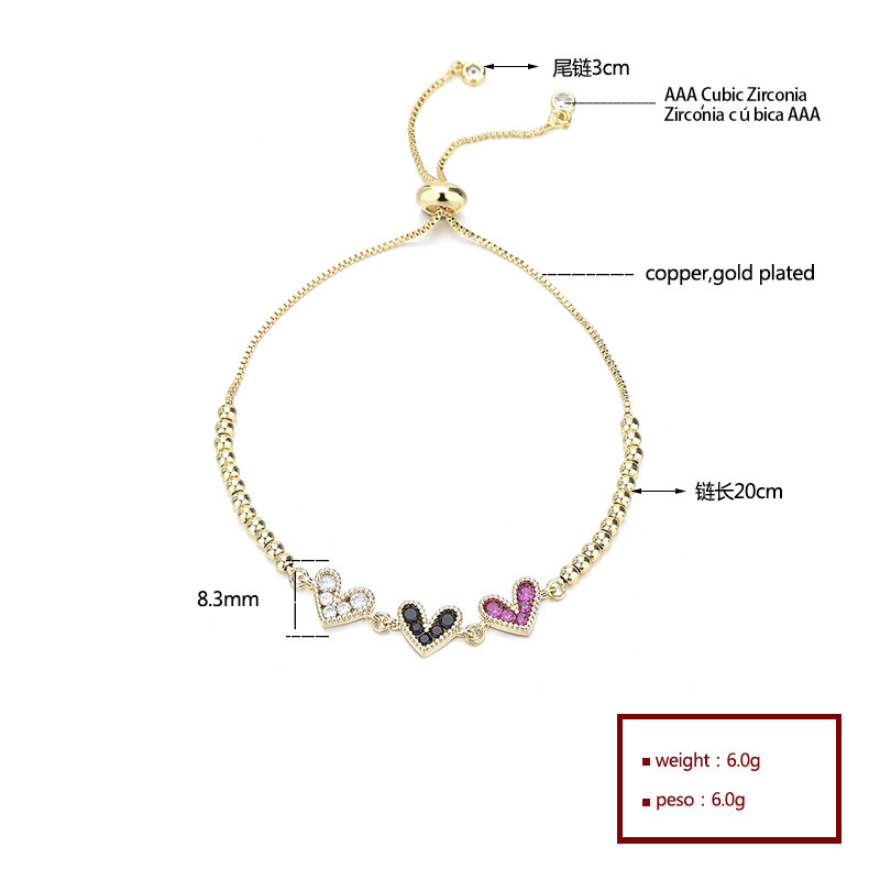 18K Gold-Plated Heart-Shaped Braided Bracelet