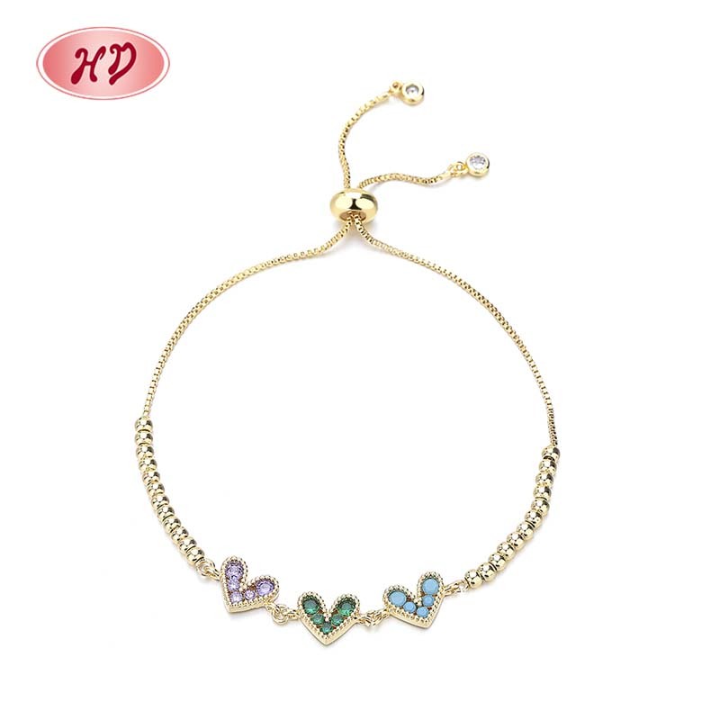 18K Gold-Plated Heart-Shaped Braided Bracelet