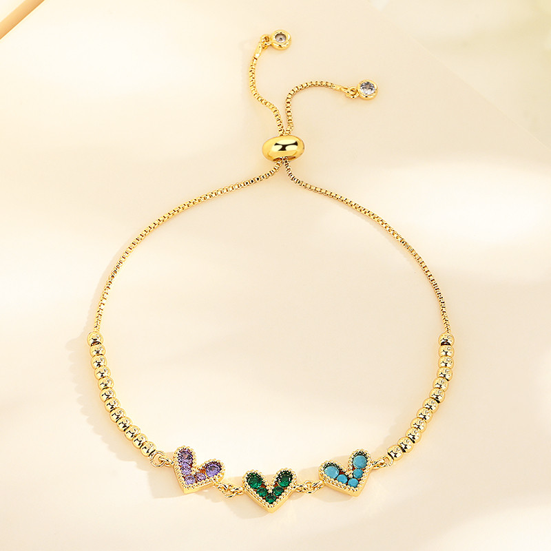 18K Gold-Plated Heart-Shaped Braided Bracelet