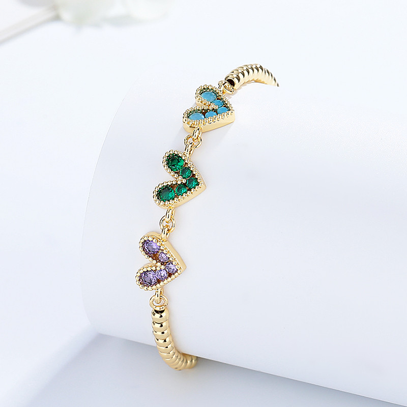 18K Gold-Plated Heart-Shaped Braided Bracelet