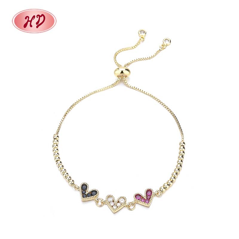 18K Gold-Plated Heart-Shaped Braided Bracelet