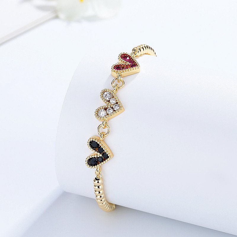 18K Gold-Plated Heart-Shaped Braided Bracelet