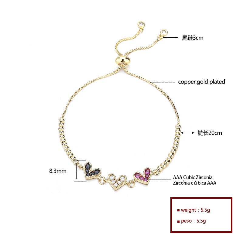 18K Gold-Plated Heart-Shaped Braided Bracelet