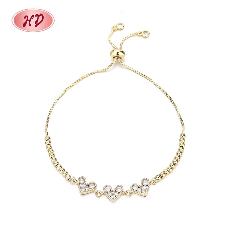 18K Gold-Plated Heart-Shaped Braided Bracelet