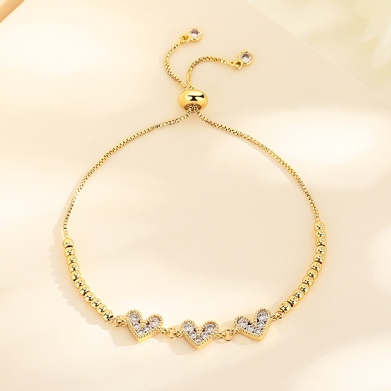 18K Gold-Plated Heart-Shaped Braided Bracelet