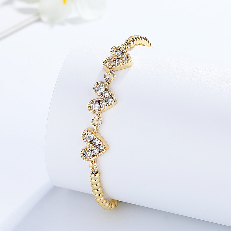 18K Gold-Plated Heart-Shaped Braided Bracelet