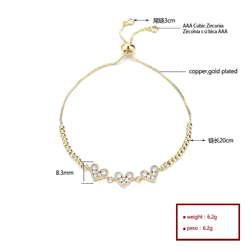 18K Gold-Plated Heart-Shaped Braided Bracelet