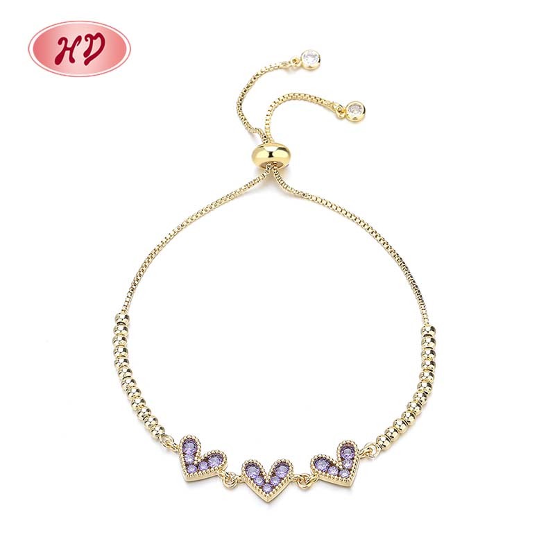 18K Gold-Plated Heart-Shaped Braided Bracelet