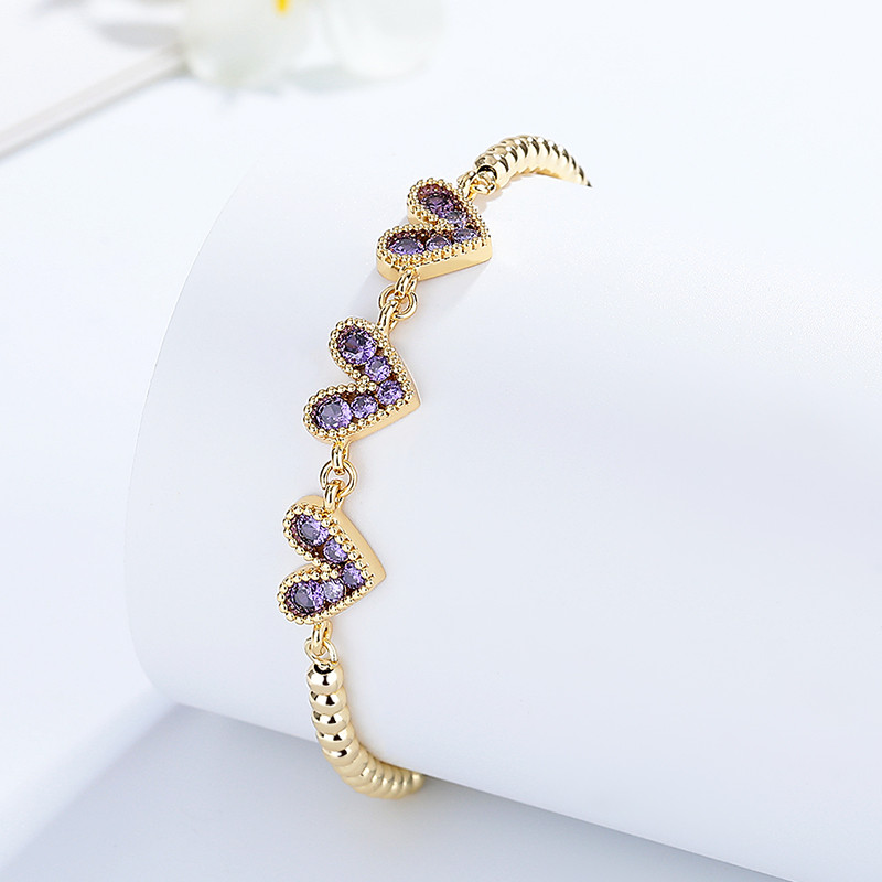 18K Gold-Plated Heart-Shaped Braided Bracelet