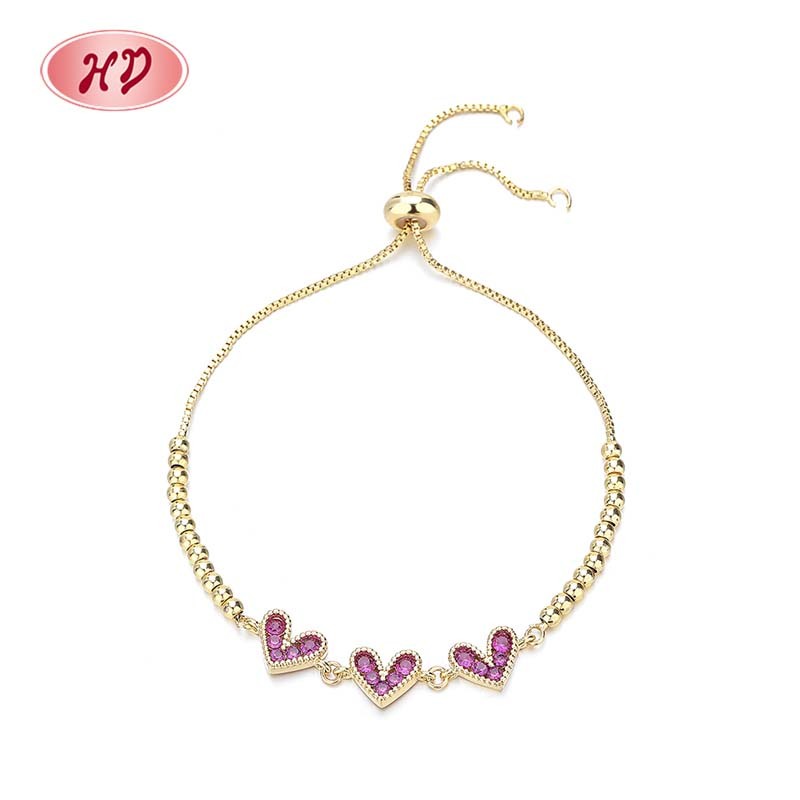 18K Gold-Plated Heart-Shaped Braided Bracelet