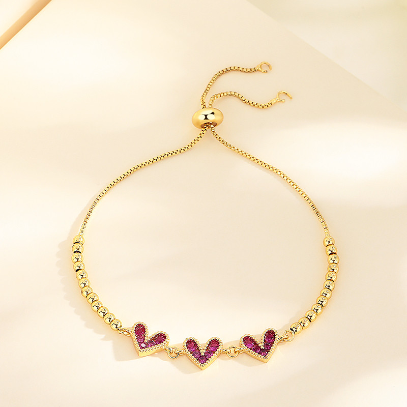 18K Gold-Plated Heart-Shaped Braided Bracelet