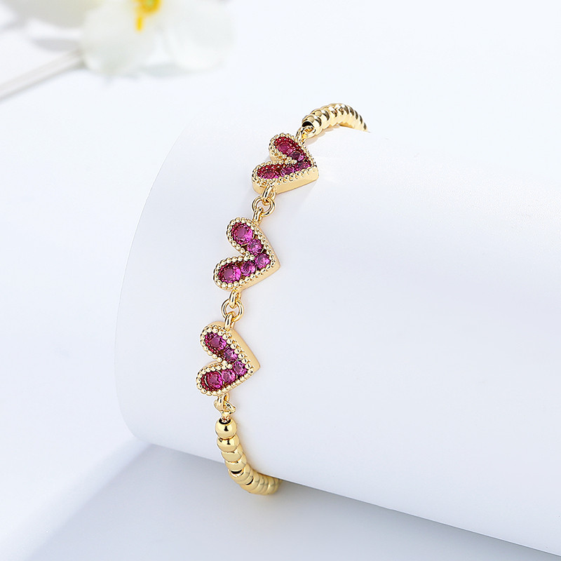 18K Gold-Plated Heart-Shaped Braided Bracelet