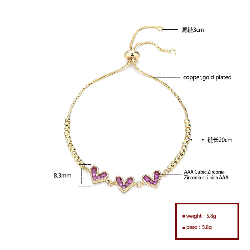 18K Gold-Plated Heart-Shaped Braided Bracelet