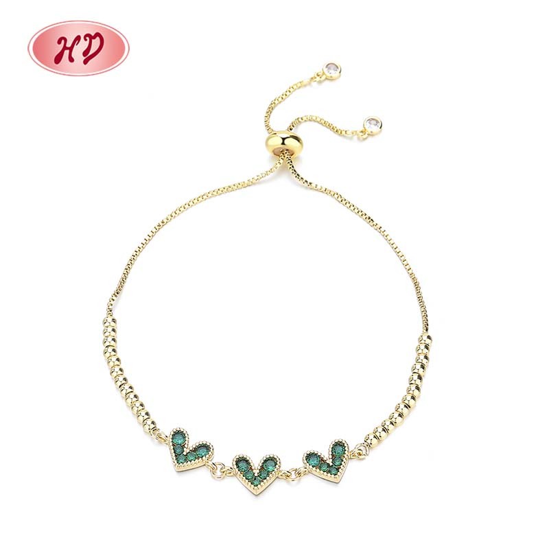 18K Gold-Plated Heart-Shaped Braided Bracelet