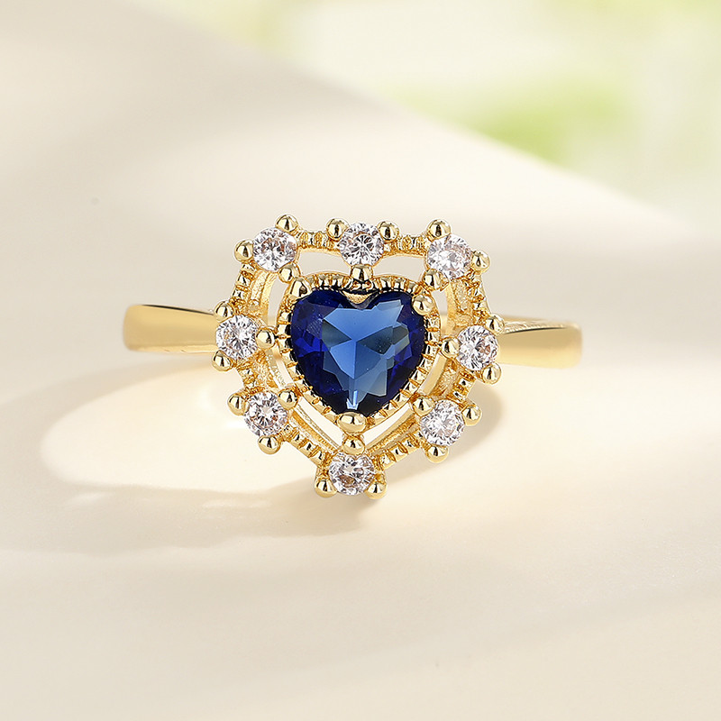 Wholesale 18K Gold-Plated Heart-Shaped Rings