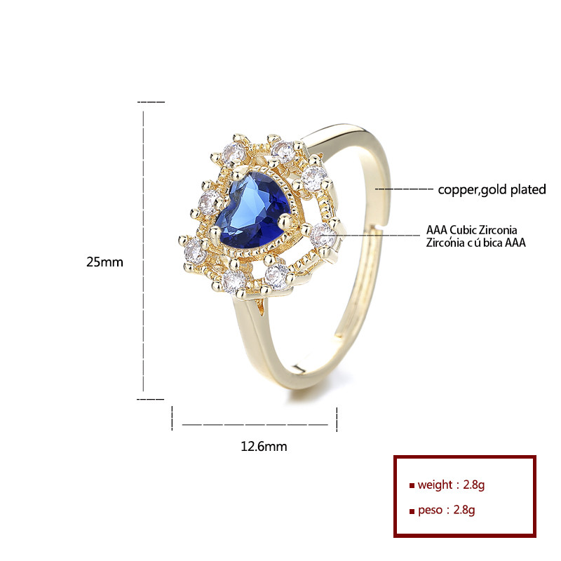 Wholesale 18K Gold-Plated Heart-Shaped Rings