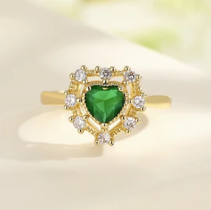 Wholesale Elegant Fashion Jewelry 18K Gold Plated Zircon Rings Jewelry Women With Adjustable Band Valentines Gift