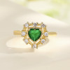 Joyería al por mayor, anillos de circonio chapados en oro de 18 quilates, regalo de San Valentín ajustable para mujer