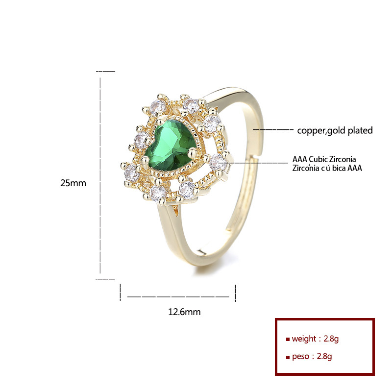 Wholesale 18K Gold-Plated Heart-Shaped Rings