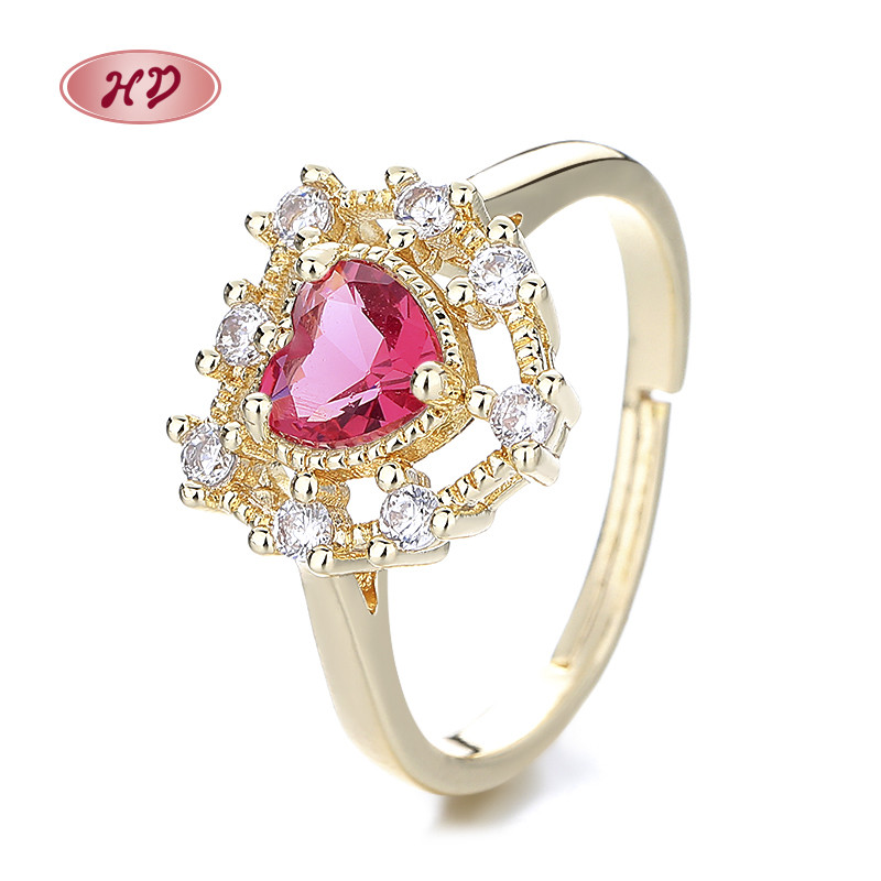 Wholesale 18K Gold-Plated Heart-Shaped Rings