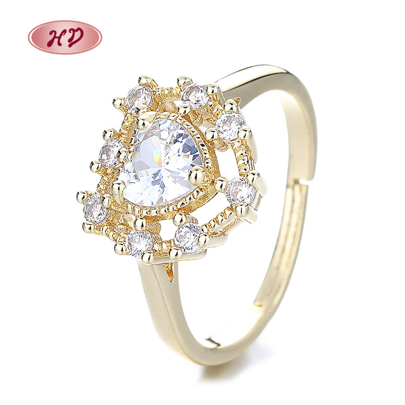 Wholesale 18K Gold-Plated Heart-Shaped Rings