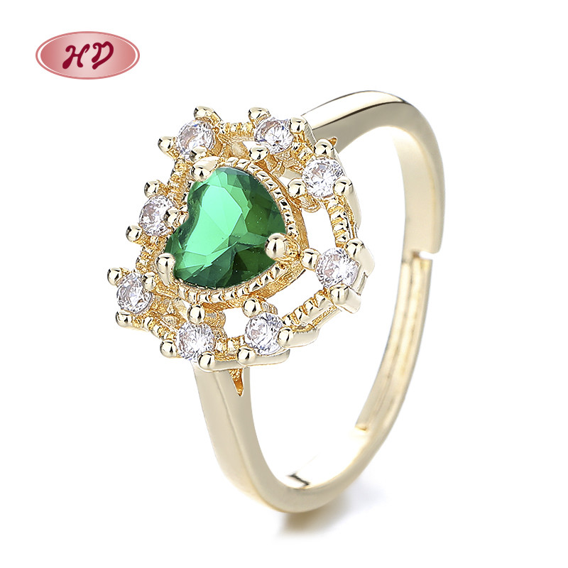 Wholesale 18K Gold-Plated Heart-Shaped Rings