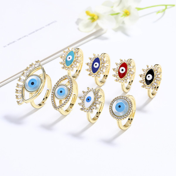 Hd Wholesale Allure 18K Gold Plated Plated Rings Eye Rings Wholesale Fashion Jewelry Elegance Rings Jewelry Womens