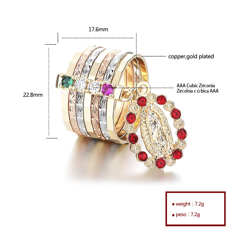 Classic Colored Zircon Gold-Plated Rings