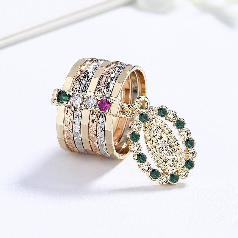 Classic Colored Zircon Gold-Plated Rings