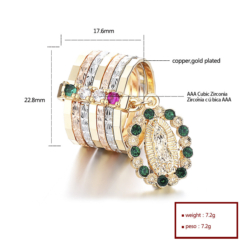 Classic Colored Zircon Gold-Plated Rings