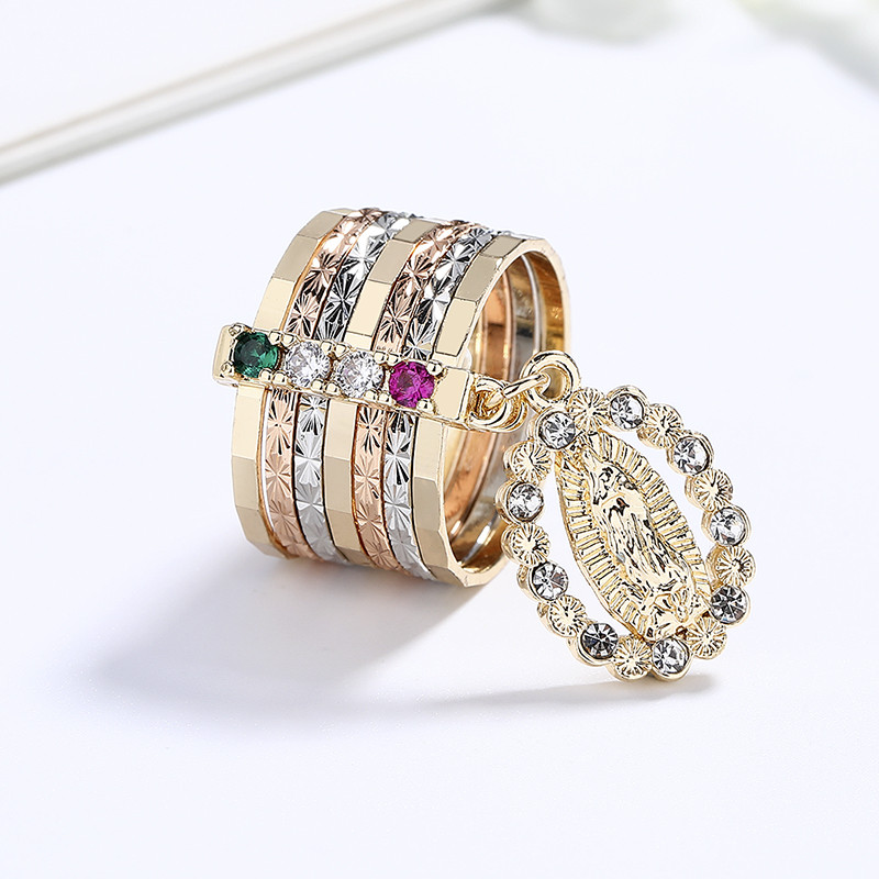 Classic Colored Zircon Gold-Plated Rings