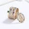 Fashion Jewelry Rings Women Cubic Zirconia  18K Gold-Plated Catholic Religious Pendant Rings