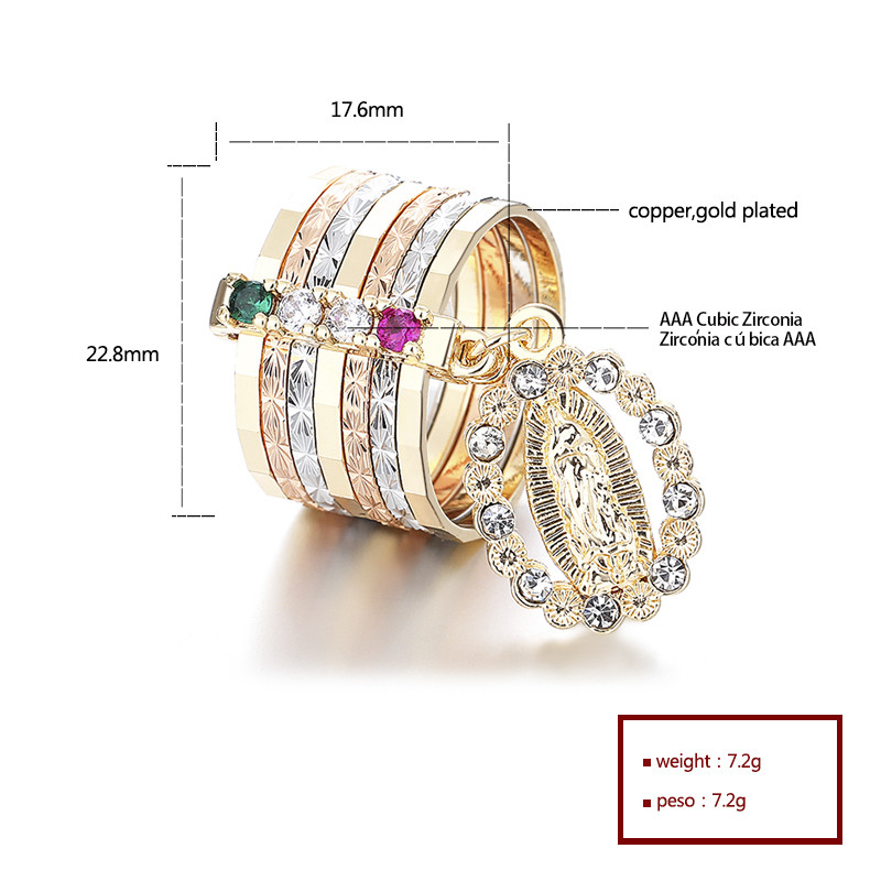 Classic Colored Zircon Gold-Plated Rings