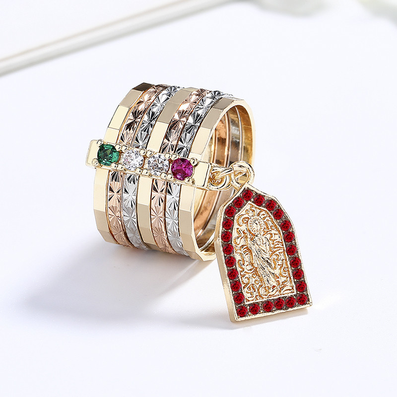 Classic Colored Zircon Gold-Plated Rings