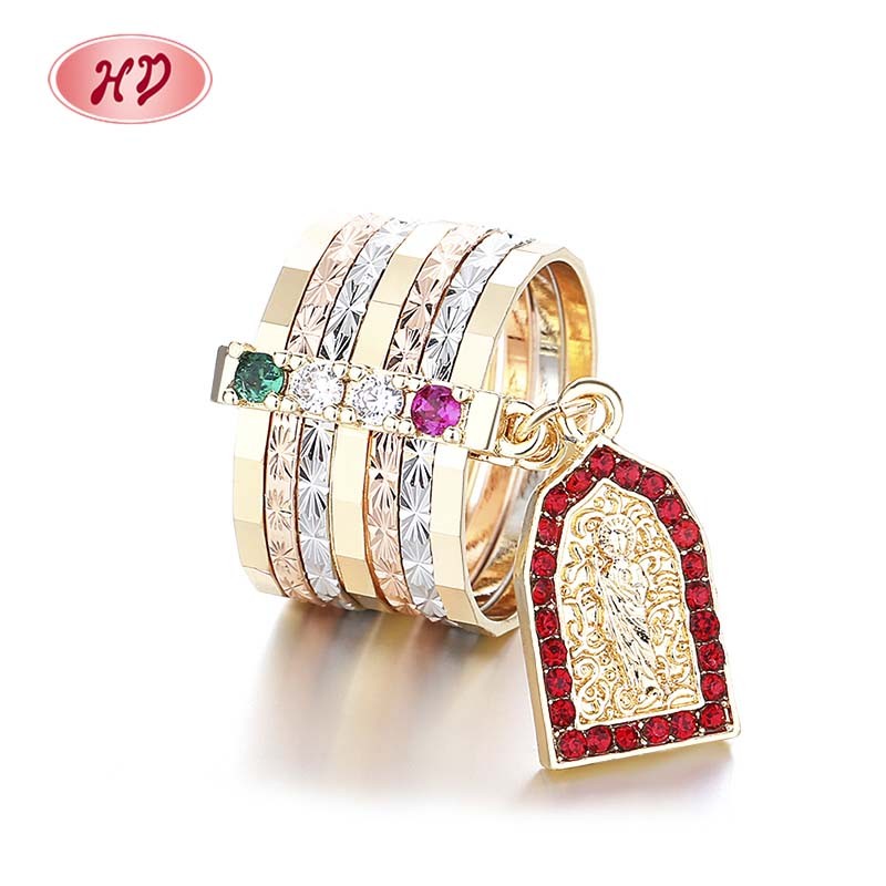 Classic Colored Zircon Gold-Plated Rings