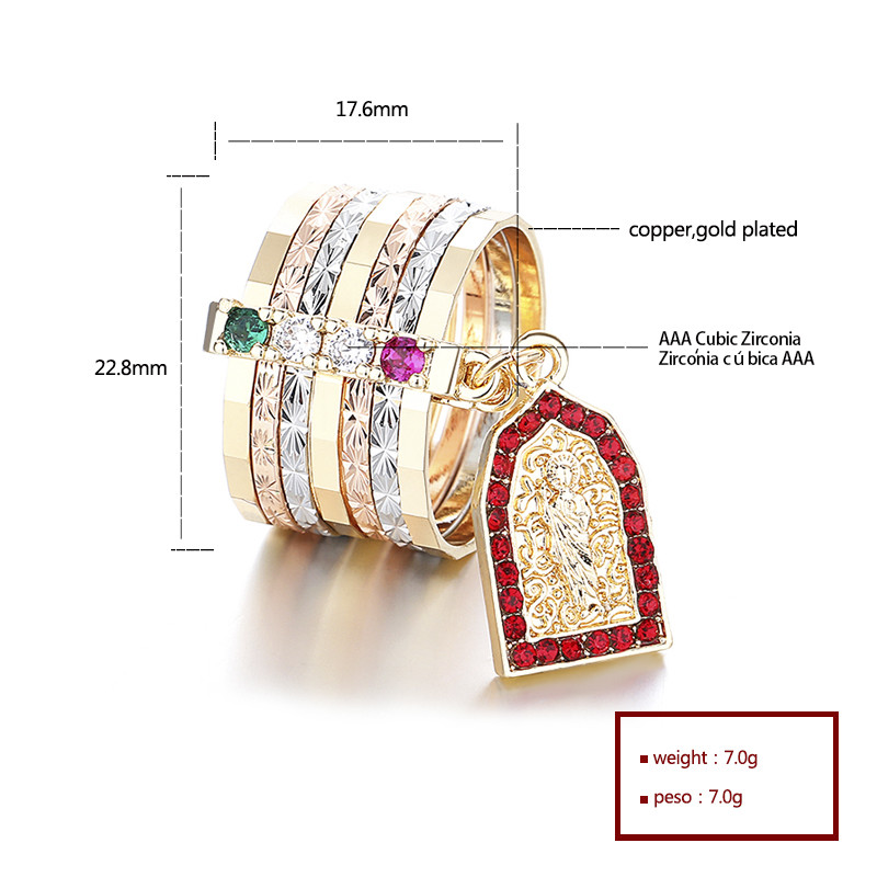 Classic Colored Zircon Gold-Plated Rings