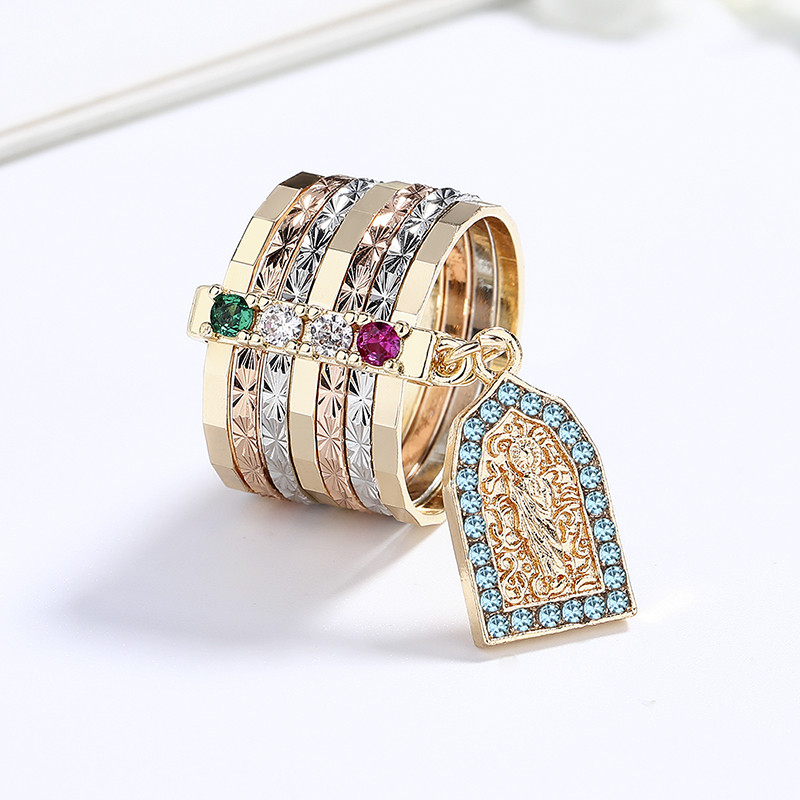 Classic Colored Zircon Gold-Plated Rings