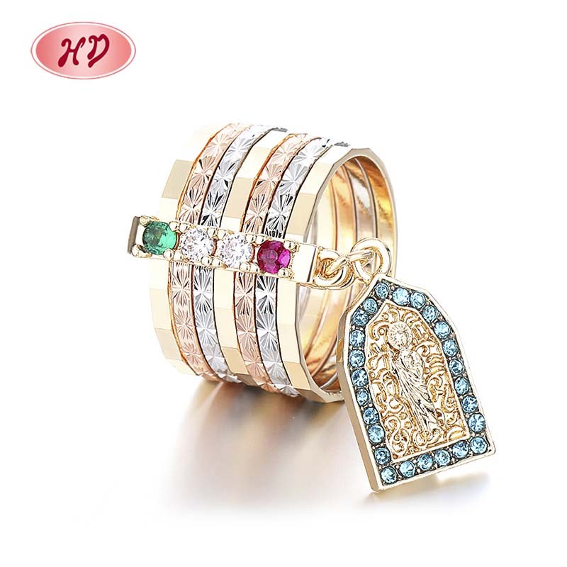 Classic Colored Zircon Gold-Plated Rings