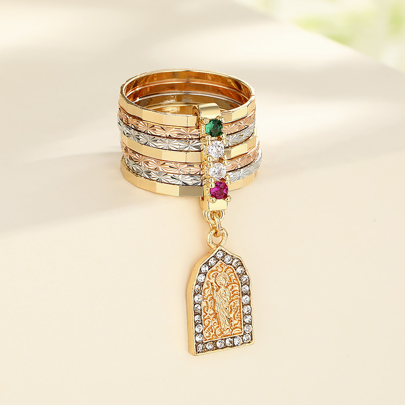 Classic Colored Zircon Gold-Plated Rings