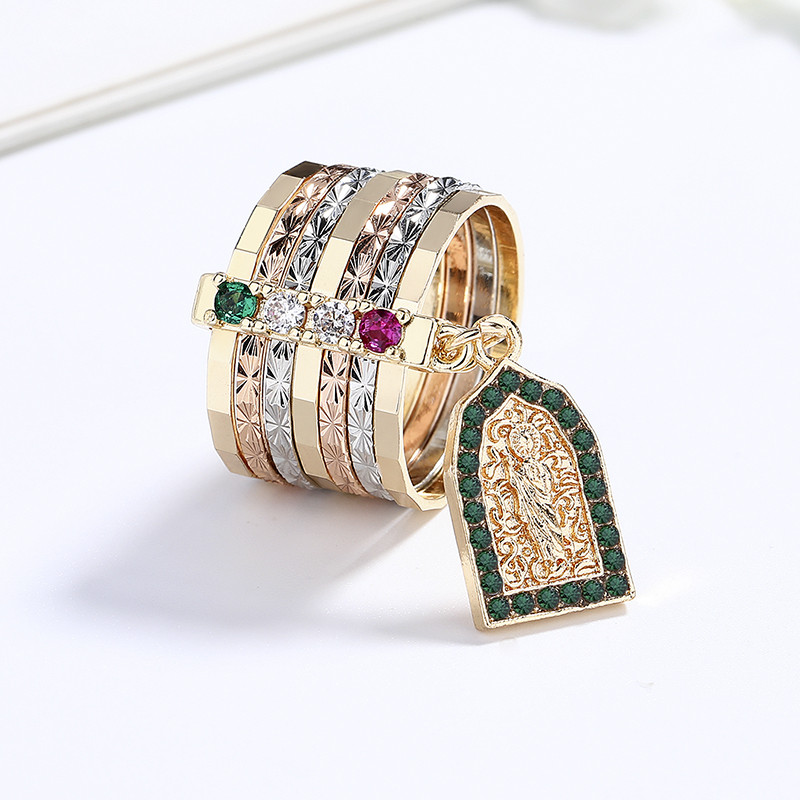 Classic Colored Zircon Gold-Plated Rings